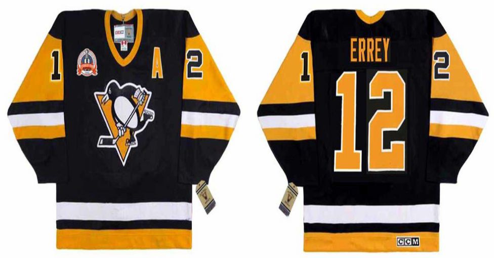2019 Men Pittsburgh Penguins #12 Errey Black CCM NHL jerseys